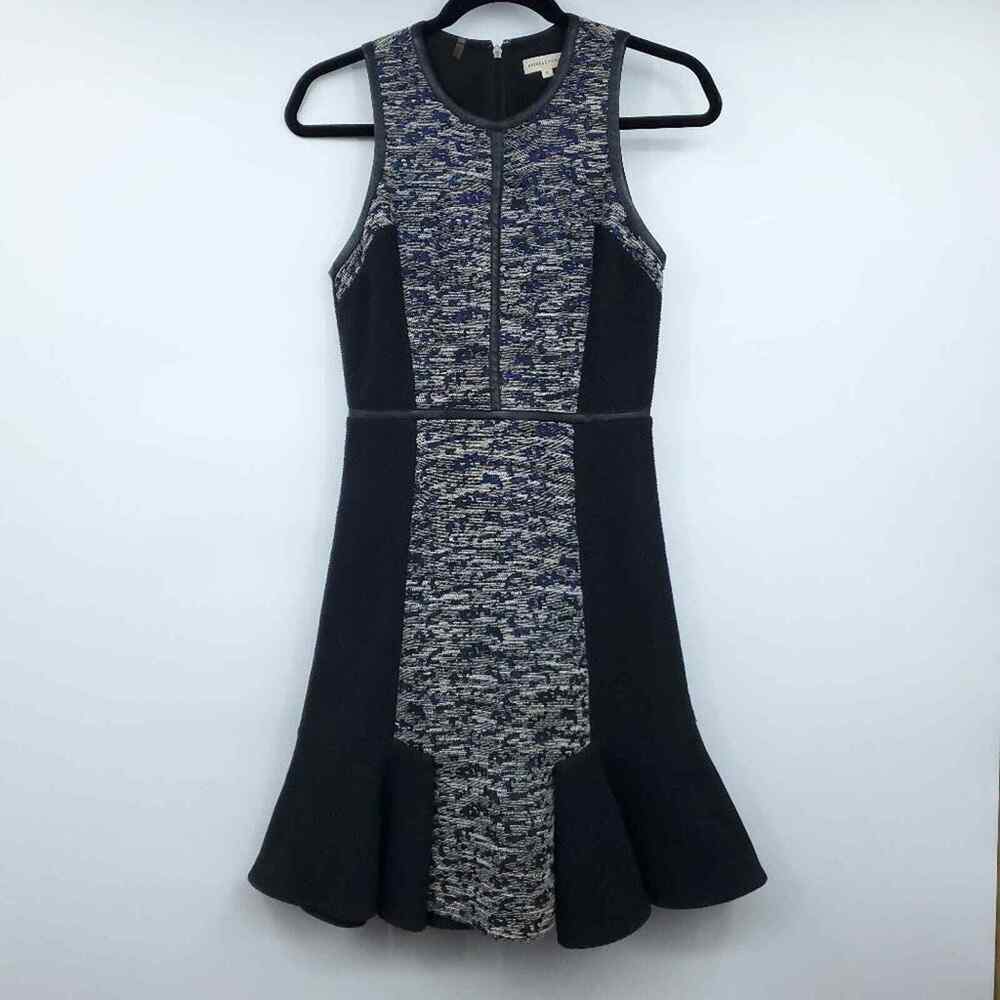 Rebecca Taylor Tweed Textured Flounce Dress Size 0